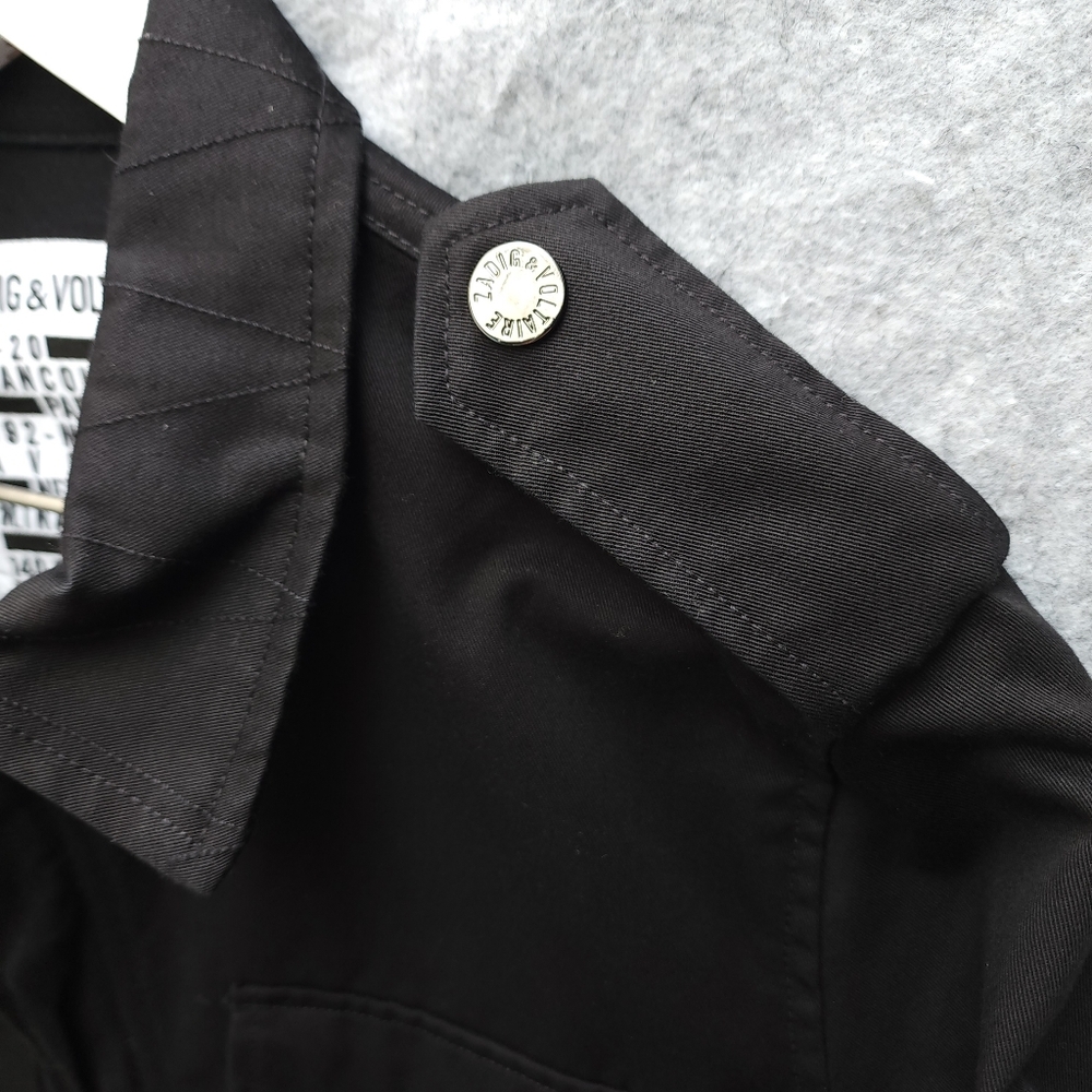 ZADIG & VOLTAIRE Kayak Skull Military Field Jacket In Black Gold Skull - Picture 5 of 13